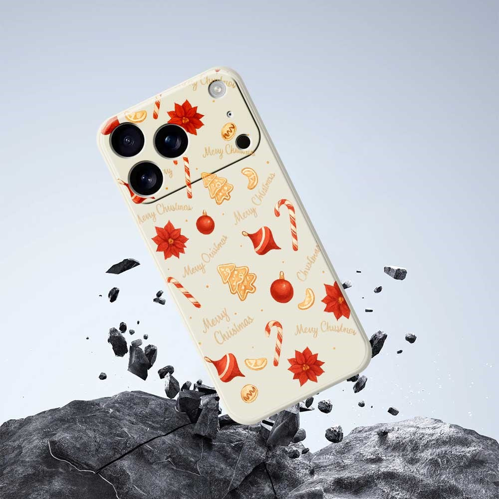 For iPhone 17 Pro Max Case Christmas Big Candy Pattern Printing Straight Edge TPU Phone Back Cover - Green