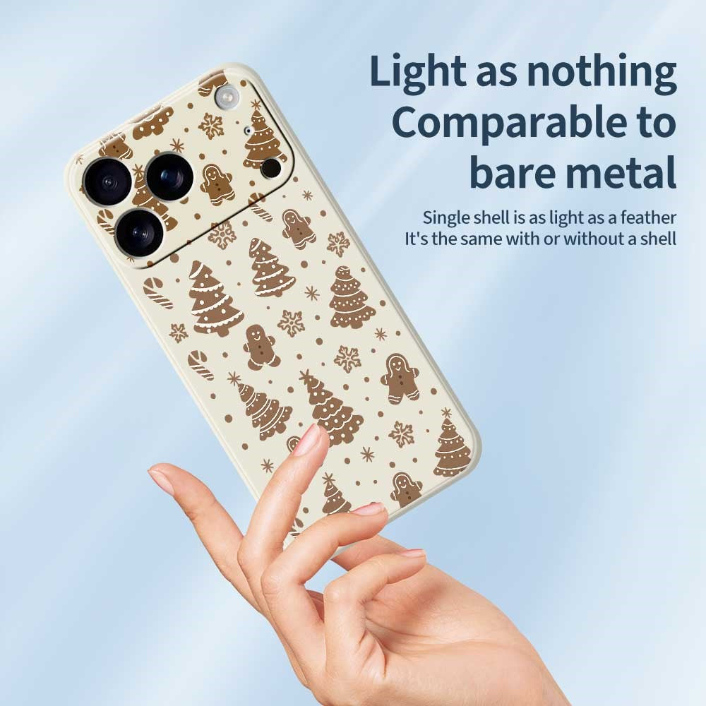 For iPhone 17 Pro Max Case Christmas Gingerbread Pattern Printing Straight Edge TPU Phone Back Cover - Green