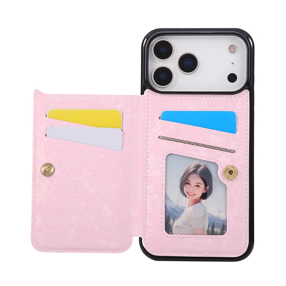 For iPhone 17 Pro Max Case Flower Leather TPU RFID Blocking Phone Cover Card Slots - Flowers