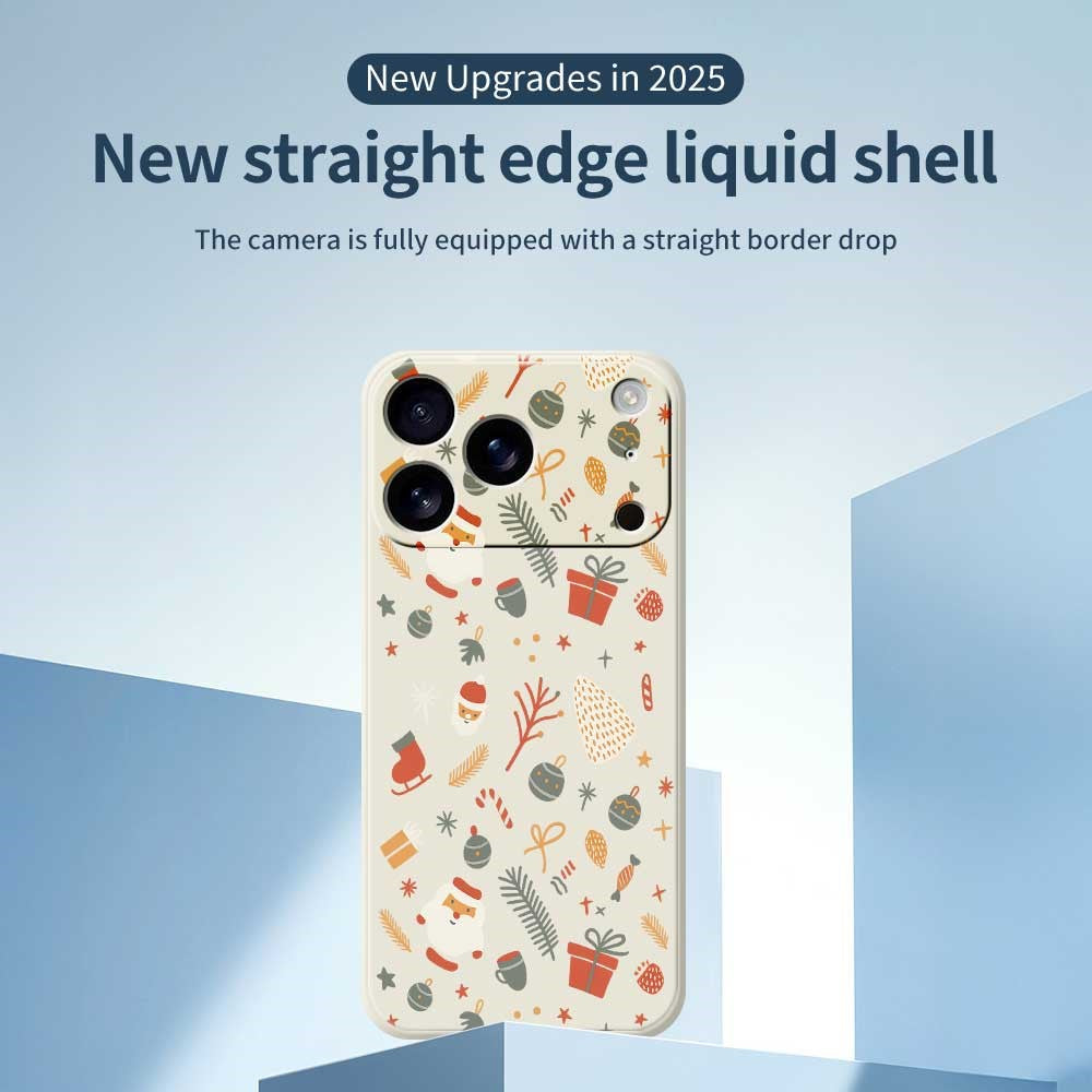 For iPhone 17 Pro Max Case Candy Gifts Pattern Printing Straight Edge TPU Phone Back Cover - Beige