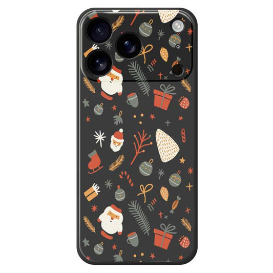 For iPhone 17 Pro Max Case Candy Gifts Pattern Printing Straight Edge TPU Phone Back Cover - Black
