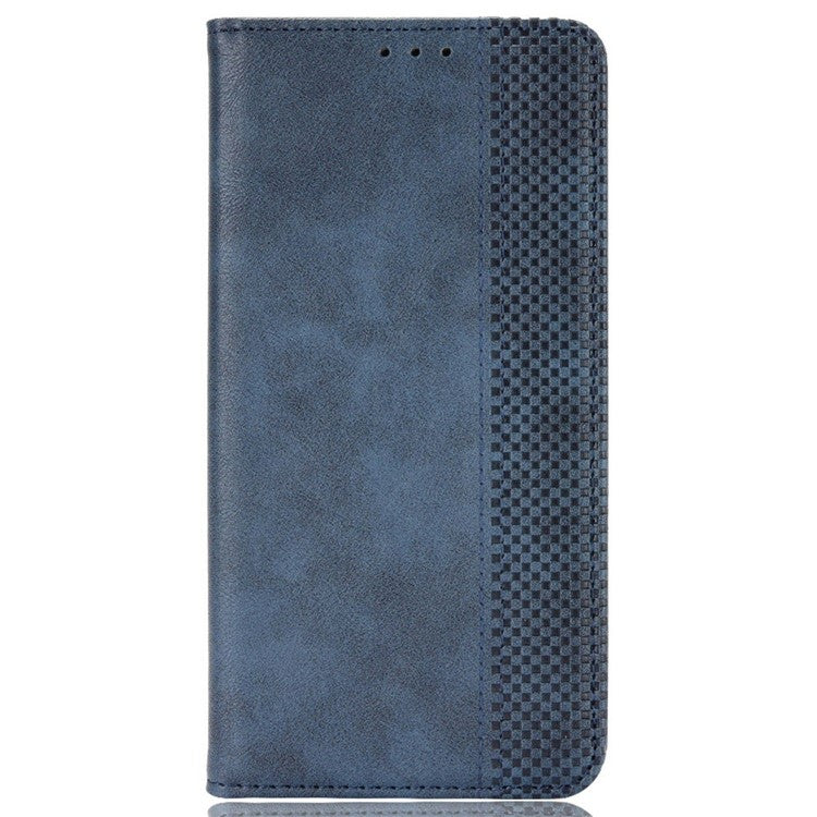 Retro Texture Imprinted Phone Case For Huawei nova 10z 4G / Honor X20 SE, PU Leather Wallet Stand Magnetic Auto-absorbed Anti-scratch Smartphone Cover - Blue