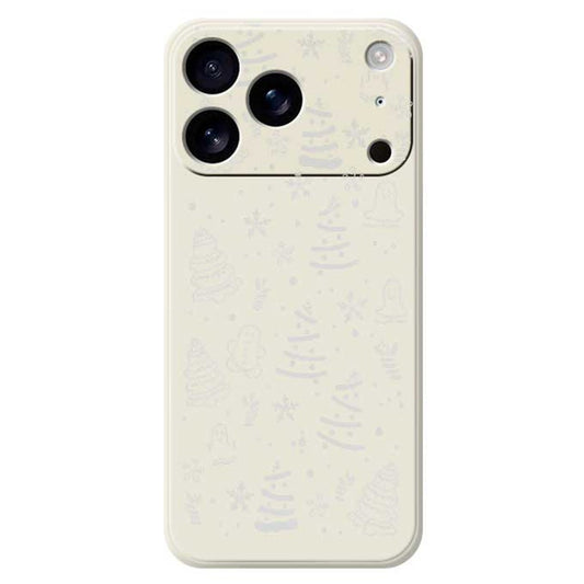 For iPhone 17 Pro Max Case Snowflake Gingerbread Pattern Printing Straight Edge TPU Phone Back Cover - Beige