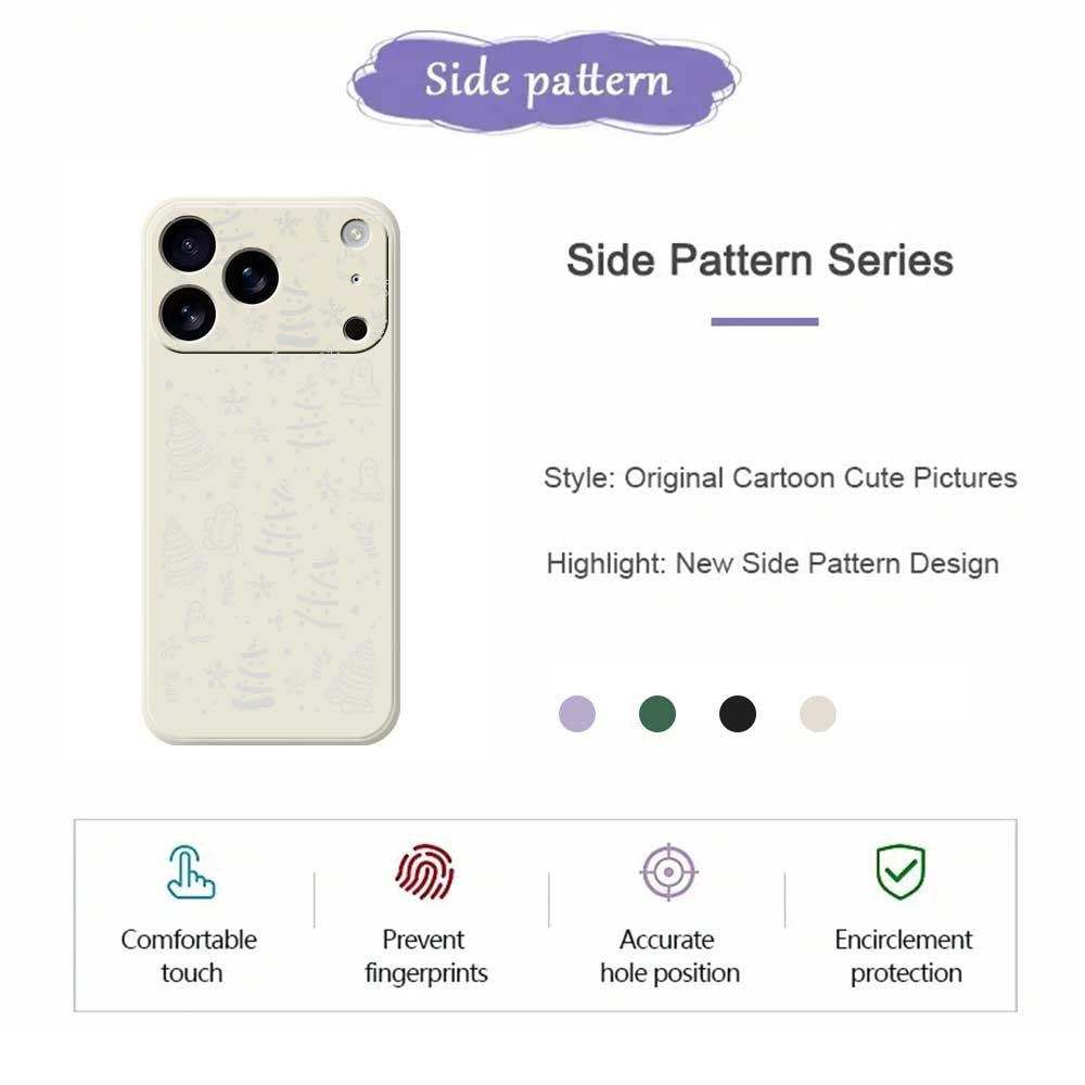 For iPhone 17 Pro Max Case Snowflake Gingerbread Pattern Printing Straight Edge TPU Phone Back Cover - Purple