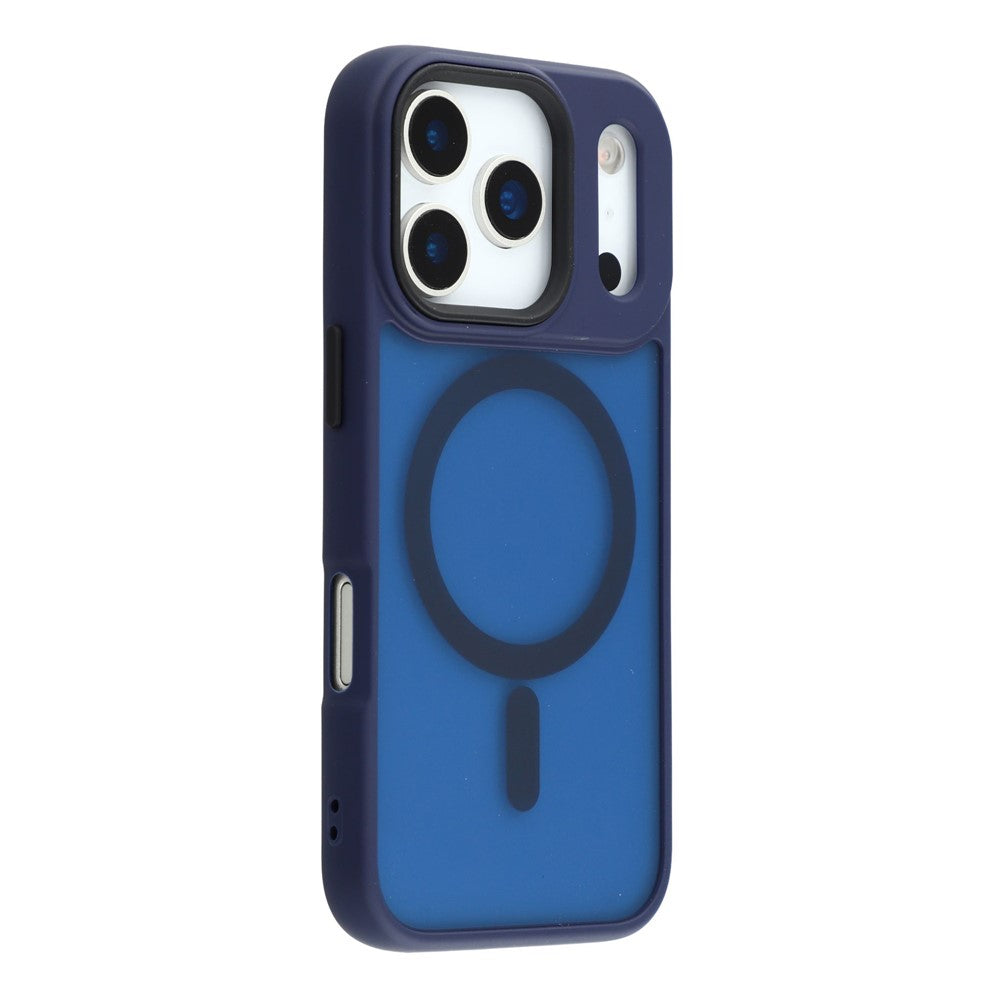 For iPhone 17 Pro Max Case Compatible with MagSafe Skin-Touch PC + TPU Phone Cover - Navy Blue