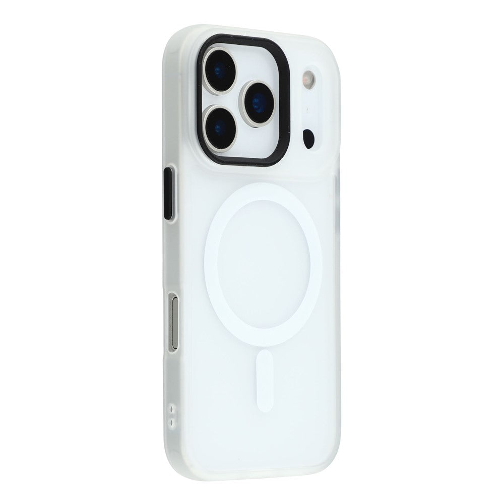 For iPhone 17 Pro Max Case Compatible with MagSafe Skin-Touch PC + TPU Phone Cover - Transparent White