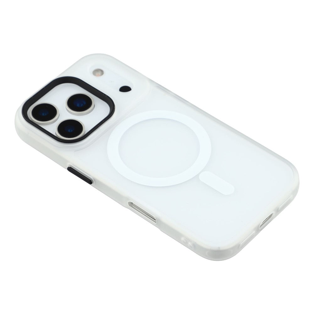 For iPhone 17 Pro Max Case Compatible with MagSafe Skin-Touch PC + TPU Phone Cover - Transparent White
