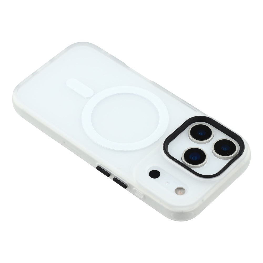 For iPhone 17 Pro Max Case Compatible with MagSafe Skin-Touch PC + TPU Phone Cover - Transparent White