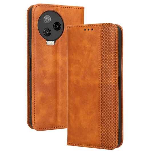 For Infinix Note 12 Pro 4G X676B / Note 12 (2023) 4G Retro TPU Leather Wallet Stand Case Imprinted Pattern Phone Cover - Brown