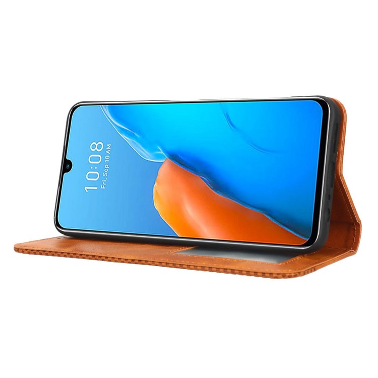 For Infinix Note 12 Pro 4G X676B / Note 12 (2023) 4G Retro TPU Leather Wallet Stand Case Imprinted Pattern Phone Cover - Brown