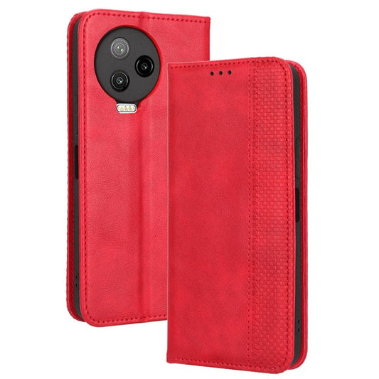 For Infinix Note 12 Pro 4G X676B / Note 12 (2023) 4G Retro TPU Leather Wallet Stand Case Imprinted Pattern Phone Cover - Red