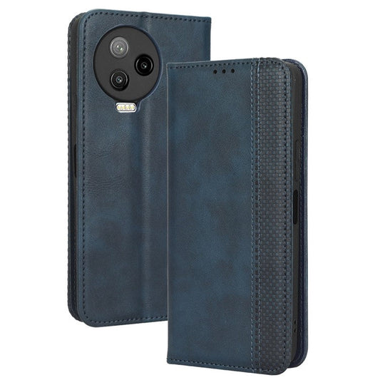 For Infinix Note 12 Pro 4G X676B / Note 12 (2023) 4G Retro TPU Leather Wallet Stand Case Imprinted Pattern Phone Cover - Blue