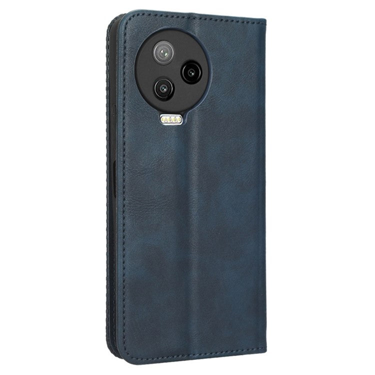 For Infinix Note 12 Pro 4G X676B / Note 12 (2023) 4G Retro TPU Leather Wallet Stand Case Imprinted Pattern Phone Cover - Blue