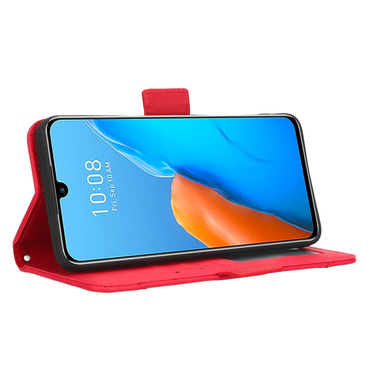 For Infinix Note 12 Pro 4G X676B Multiple Card Slots Anti-Scratch PU Leather Dual Magnetic Clasp Phone Cover Stand Wallet Case - Red