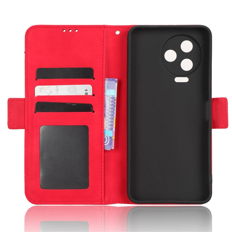 For Infinix Note 12 Pro 4G X676B Multiple Card Slots Anti-Scratch PU Leather Dual Magnetic Clasp Phone Cover Stand Wallet Case - Red