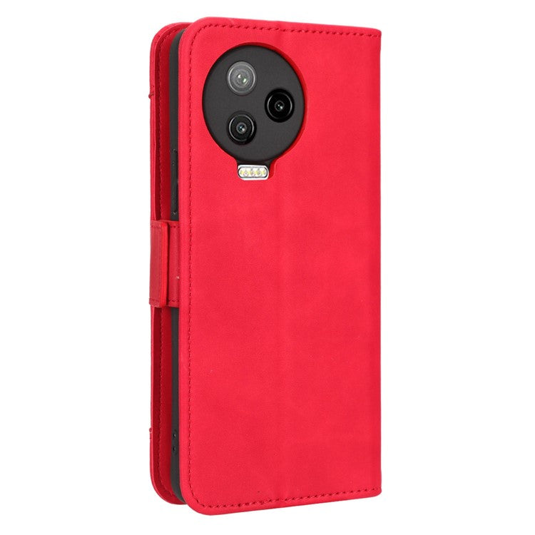 For Infinix Note 12 Pro 4G X676B Multiple Card Slots Anti-Scratch PU Leather Dual Magnetic Clasp Phone Cover Stand Wallet Case - Red