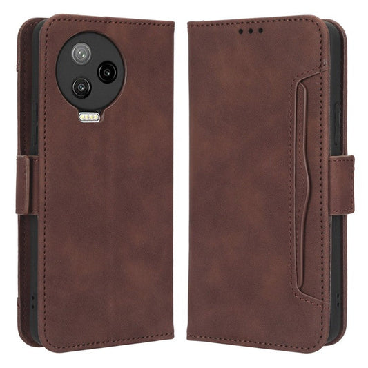 For Infinix Note 12 Pro 4G X676B Multiple Card Slots Anti-Scratch PU Leather Dual Magnetic Clasp Phone Cover Stand Wallet Case - Brown