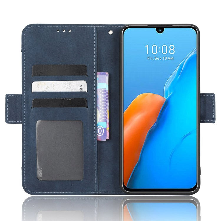 For Infinix Note 12 Pro 4G X676B Multiple Card Slots Anti-Scratch PU Leather Dual Magnetic Clasp Phone Cover Stand Wallet Case - Blue