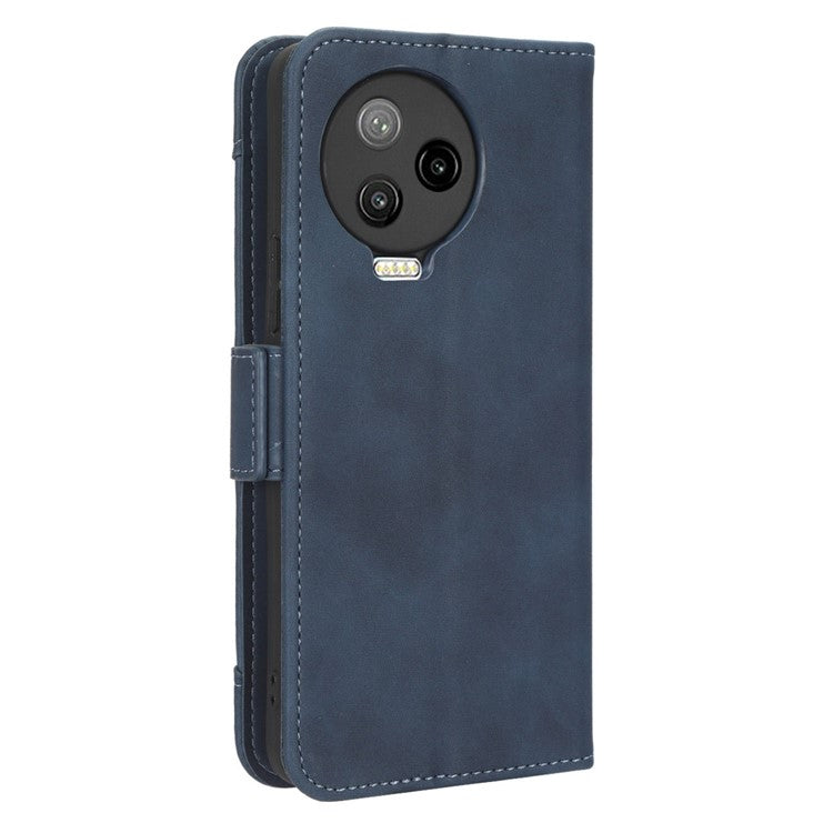 For Infinix Note 12 Pro 4G X676B Multiple Card Slots Anti-Scratch PU Leather Dual Magnetic Clasp Phone Cover Stand Wallet Case - Blue