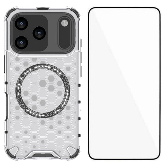 For iPhone 17 Pro Max Case Compatible with MagSafe WANLONFENG FC Series TPU + PC Phone Cover with Tempered Glass - Transparent