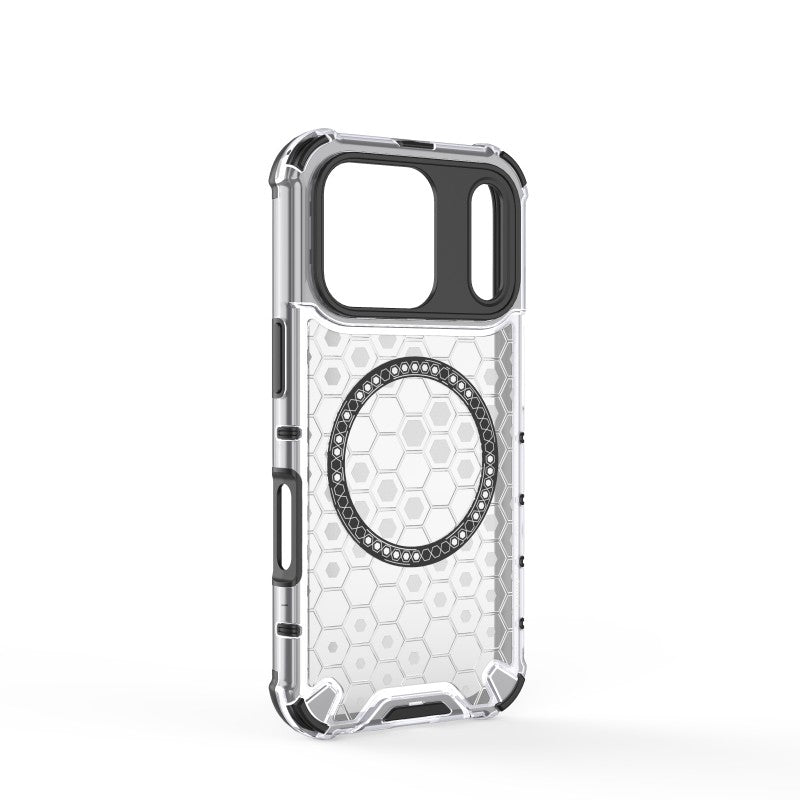 For iPhone 17 Pro Max Case Compatible with MagSafe WANLONFENG FC Series TPU + PC Phone Cover with Tempered Glass - Transparent