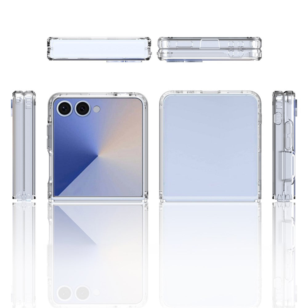 For Samsung Galaxy Z Flip7 5G Case Anti-Scratch TPU + Acrylic Clear Back Phone Cover - Transparent