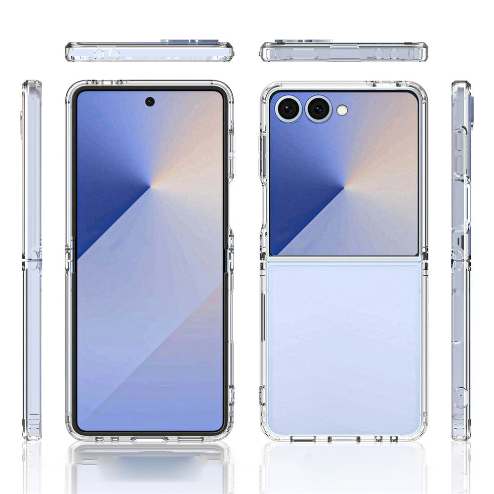 For Samsung Galaxy Z Flip7 5G Case Anti-Scratch TPU + Acrylic Clear Back Phone Cover - Black