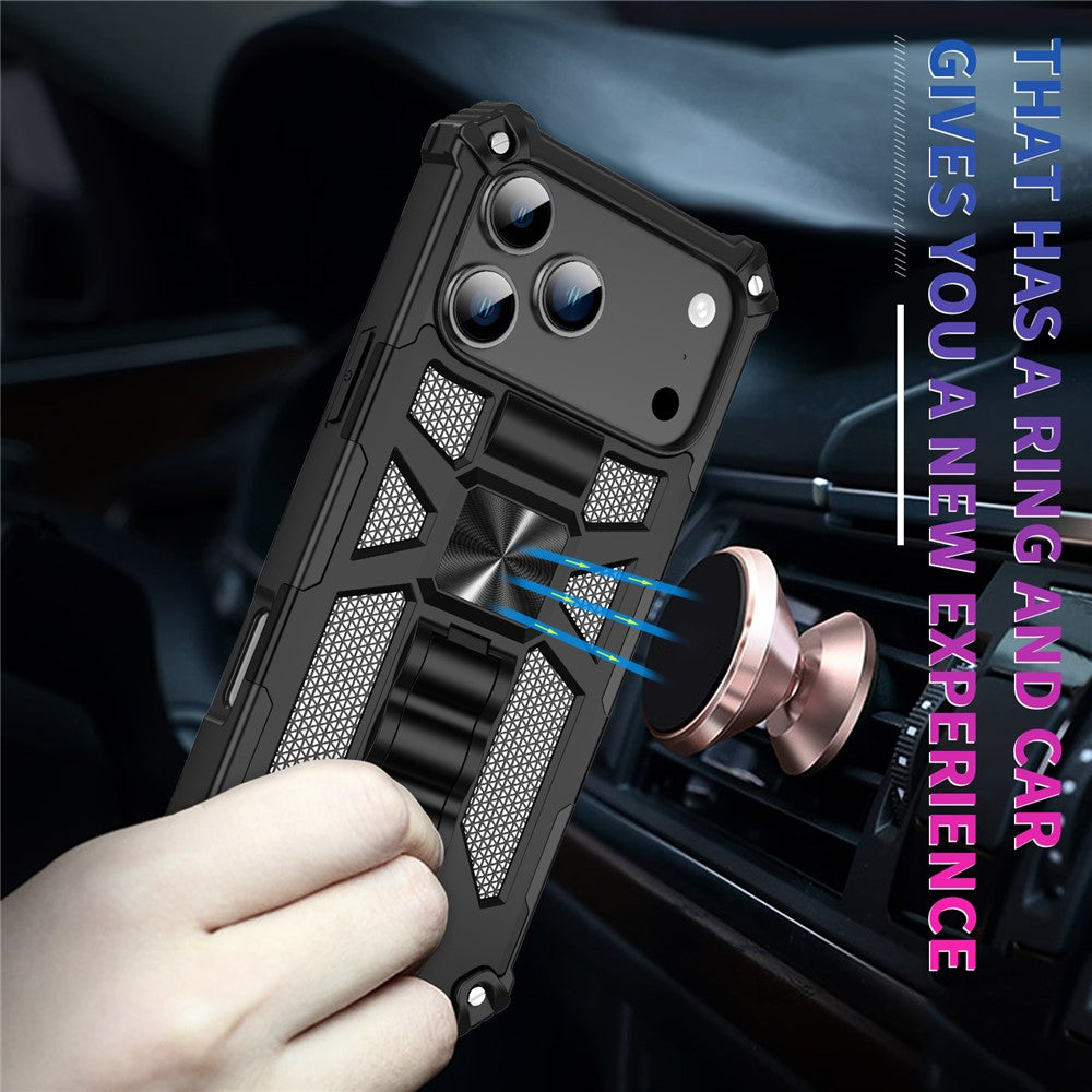 For iPhone 17 Pro Max Phone Case Kickstand Drop Protection PC + TPU Back Cover - Blue