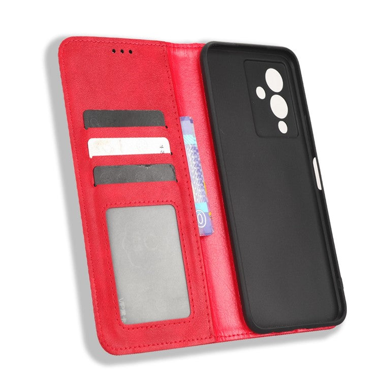 For Infinix Note 12 5G X671 / Note 12 Pro 5G X671B Retro Wallet Case PU Leather Imprinted Pattern Stand Cover - Red