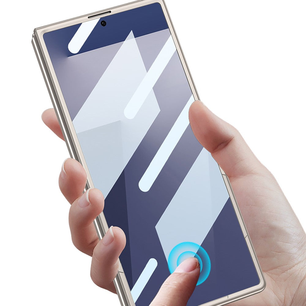 GKK For Samsung Galaxy Z Fold7 5G Case PC + Tempered Glass Phone Back Cover - Silver