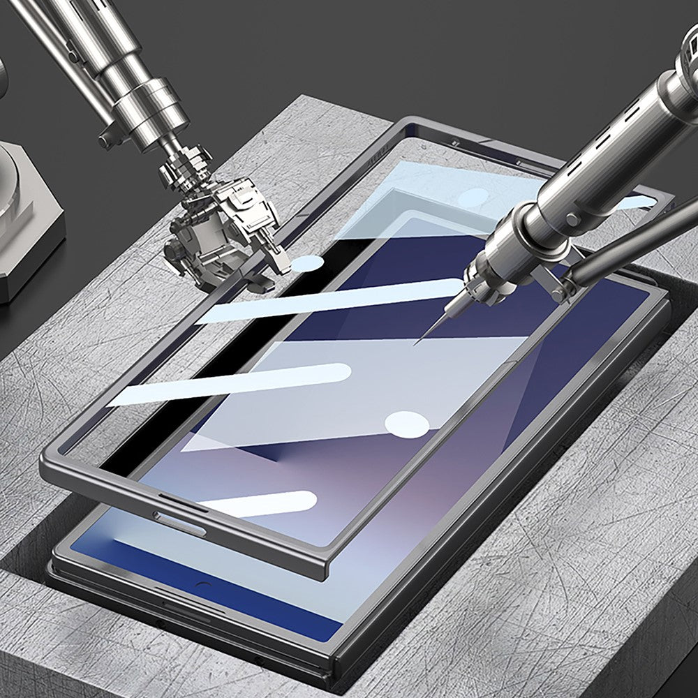 GKK For Samsung Galaxy Z Fold7 5G Case with Stylus PC + Tempered Glass Slim Phone Cover - Titanium Grey