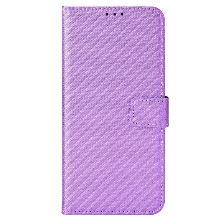 For Infinix Note 12 5G / Note 12 Pro 5G / X671 / X671B Diamond Texture Case Stand Wallet Shockproof Phone Cover with Strap - Purple