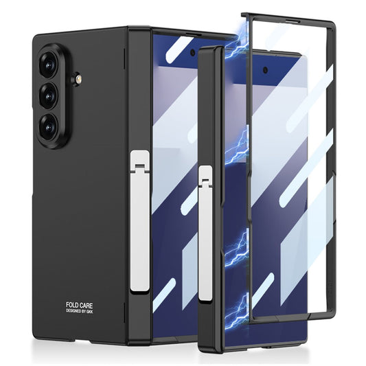 GKK For Samsung Galaxy Z Fold7 5G Case with Kickstand PC + Tempered Glass Phone Cover - Black