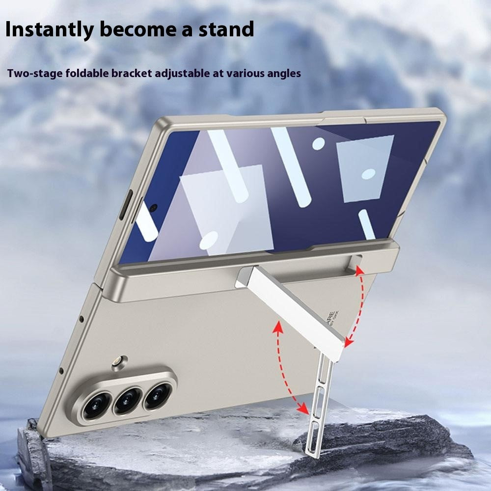 GKK For Samsung Galaxy Z Fold7 5G Case with Kickstand PC + Tempered Glass Phone Cover - Black