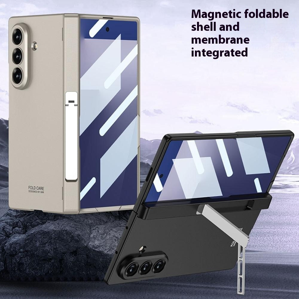 GKK For Samsung Galaxy Z Fold7 5G Case with Kickstand PC + Tempered Glass Phone Cover - Black