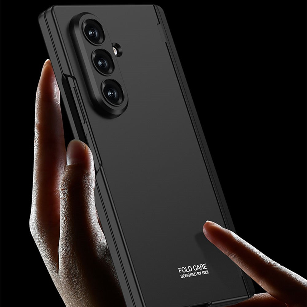 GKK For Samsung Galaxy Z Fold7 5G Case with Kickstand PC + Tempered Glass Phone Cover - Black