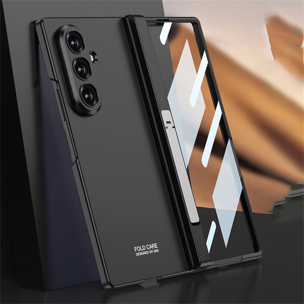 GKK For Samsung Galaxy Z Fold7 5G Case with Kickstand PC + Tempered Glass Phone Cover - Green