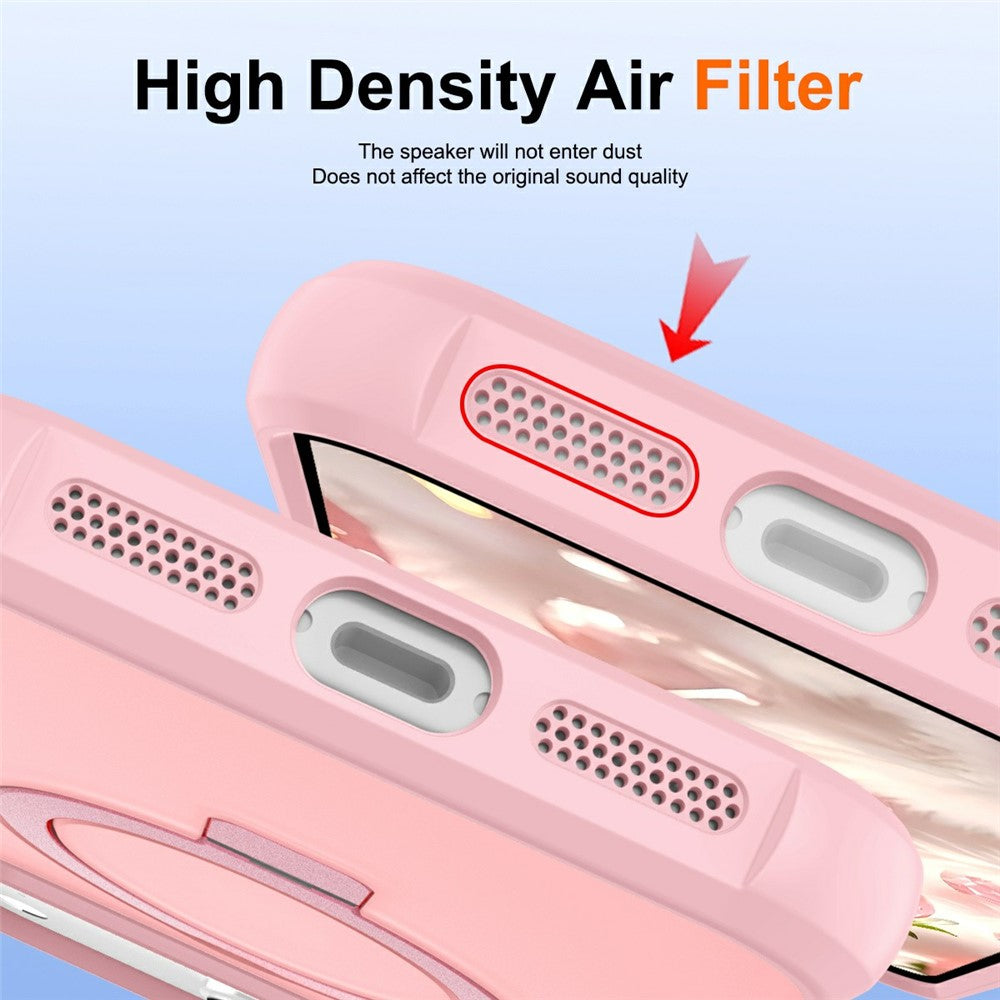 For iPhone 17 Pro Max Case Compatible with MagSafe Ring Holder Kickstand TPU + PC Phone Cover - Pink