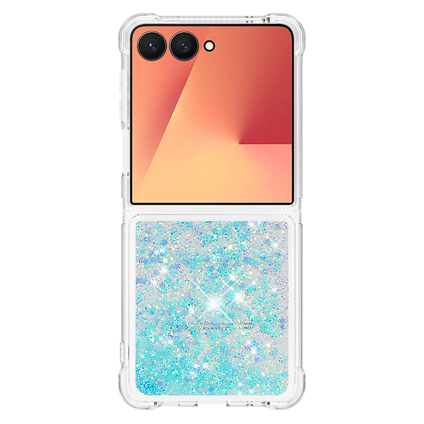 For Samsung Galaxy Z Flip7 5G TPU Case Glitter Quicksand Shockproof Phone Back Cover - Blue / Pentagram