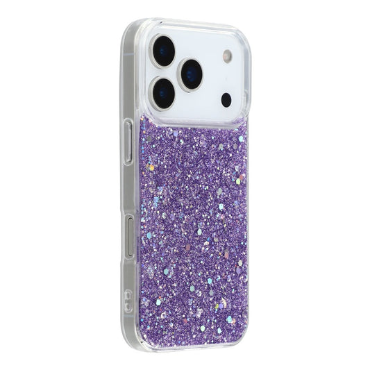 For iPhone 17 Pro Max Case Shockproof Soft TPU Phone Cover Glittery Design - Purple