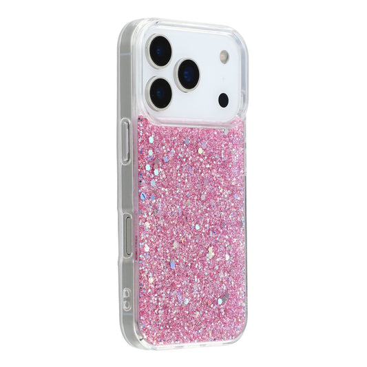 For iPhone 17 Pro Max Case Shockproof Soft TPU Phone Cover Glittery Design - Pink