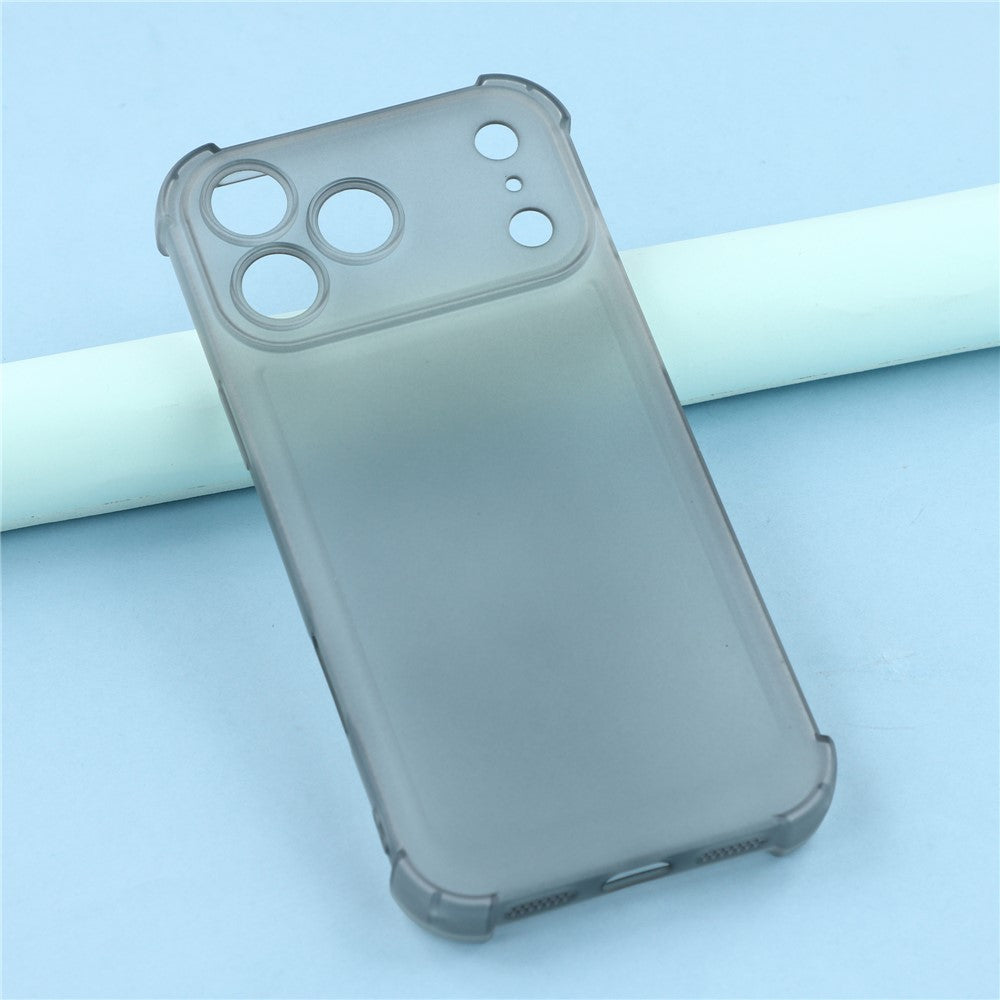 For iPhone 17 Pro Max Case Skin Touch Matte TPU Phone Back Cover Precise Cutouts - Transparent Black