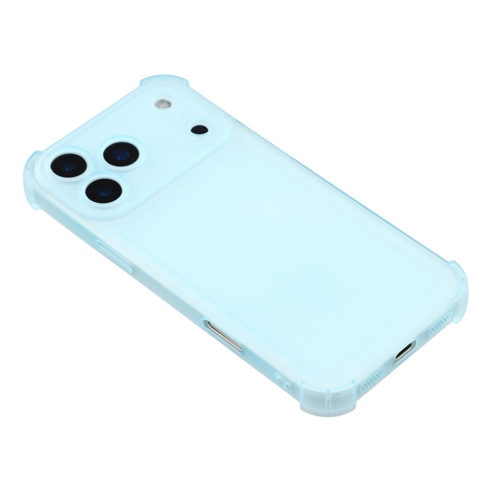 For iPhone 17 Pro Max Case Skin Touch Matte TPU Phone Back Cover Precise Cutouts - Transparent Blue