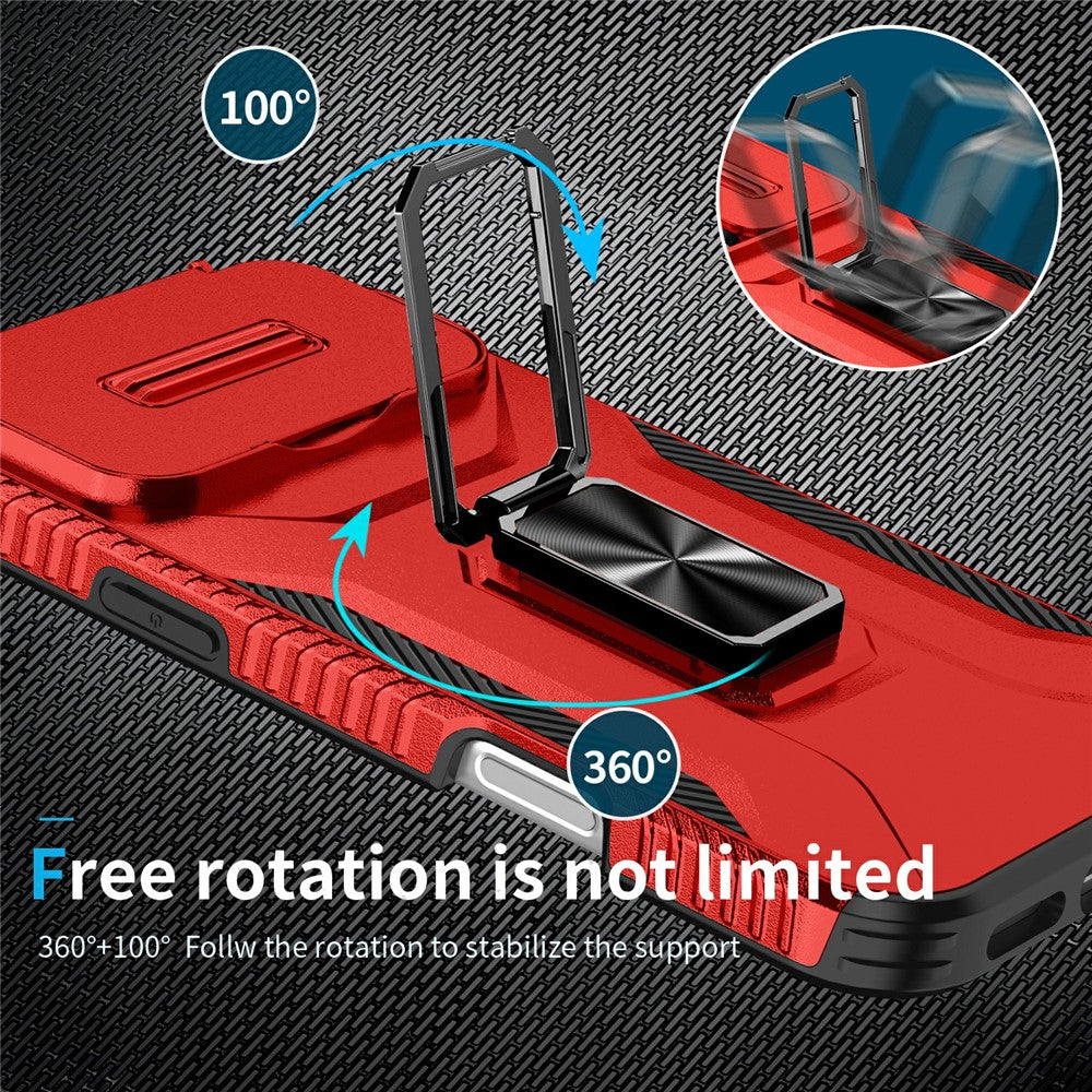 For iPhone 17 Pro Max Case Camshield Kickstand TPU + PC Anti-Slip Phone Cover - Red