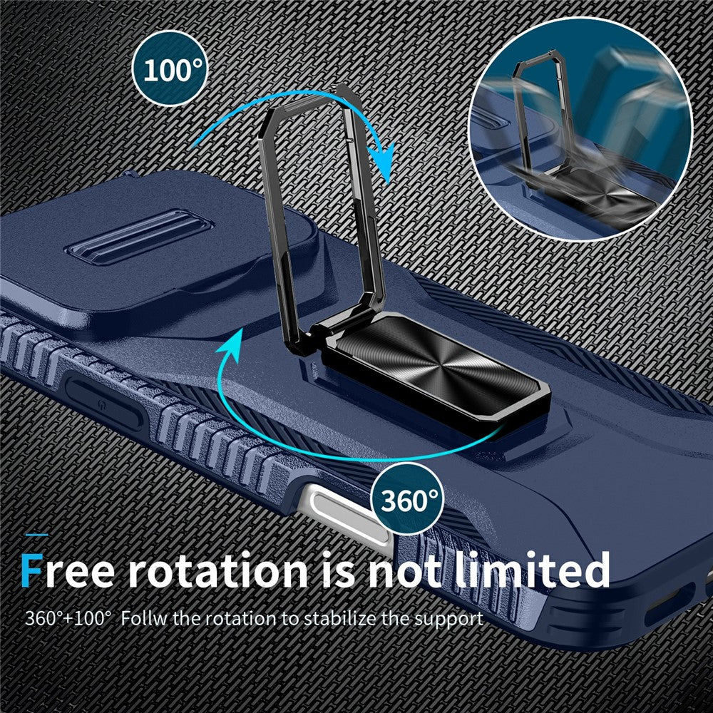 For iPhone 17 Pro Max Case Camshield Kickstand TPU + PC Anti-Slip Phone Cover - Blue