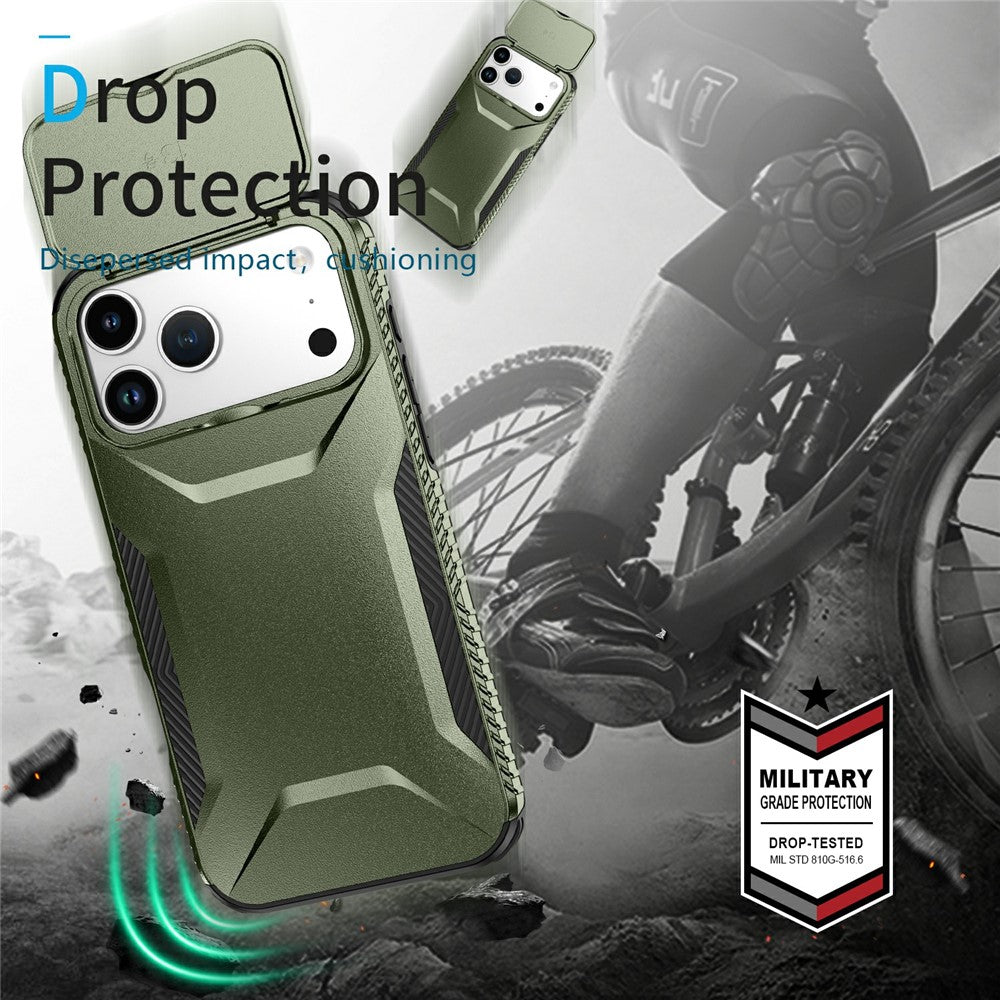 For iPhone 17 Pro Max Case Camshield TPU + PC Phone Cover Non-Slip Side Edge - Green