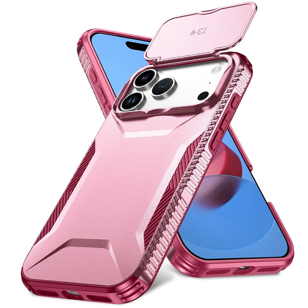 For iPhone 17 Pro Max Case Camshield TPU + PC Phone Cover Non-Slip Side Edge - Pink / Wine Red