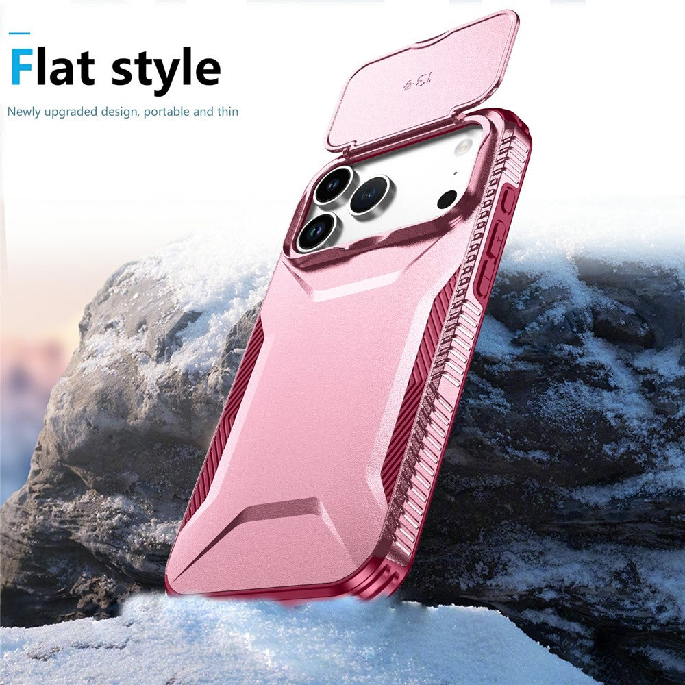 For iPhone 17 Pro Max Case Camshield TPU + PC Phone Cover Non-Slip Side Edge - Pink / Wine Red