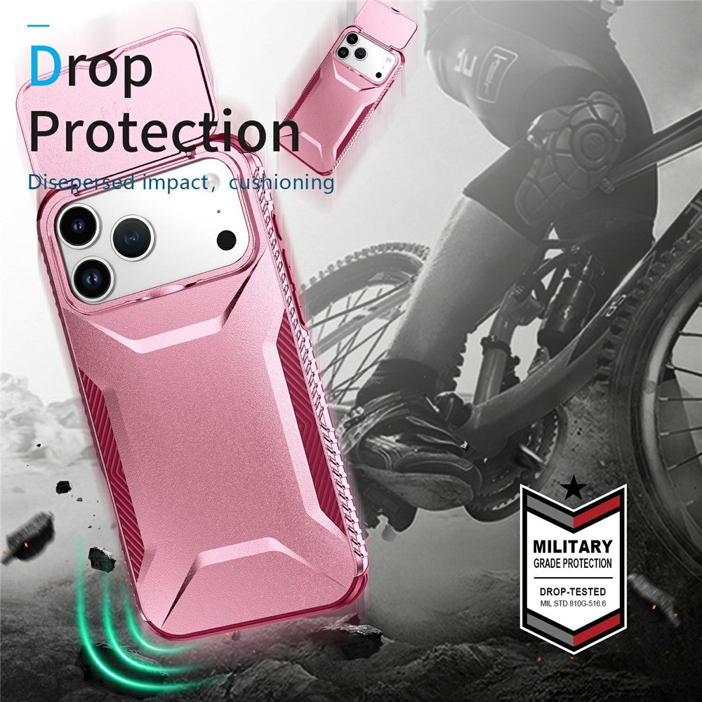 For iPhone 17 Pro Max Case Camshield TPU + PC Phone Cover Non-Slip Side Edge - Pink / Wine Red