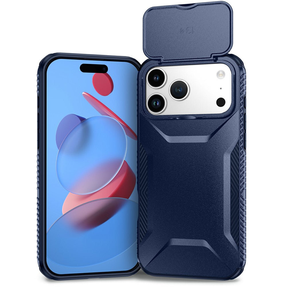 For iPhone 17 Pro Max Case Camshield TPU + PC Phone Cover Non-Slip Side Edge - Blue